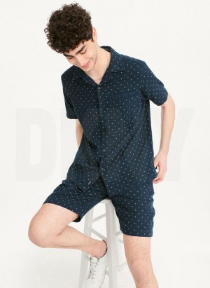 DKNY Camp Gömlek Erkek Lacivert | Turkey_D0477