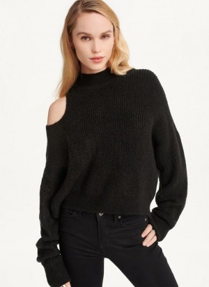 DKNY Cold Shoulder Kazak Kadın Siyah | Turkey_D0864
