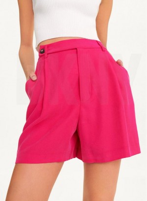 DKNY Frosted Twill Şort Kadın Pembe | Turkey_D0697