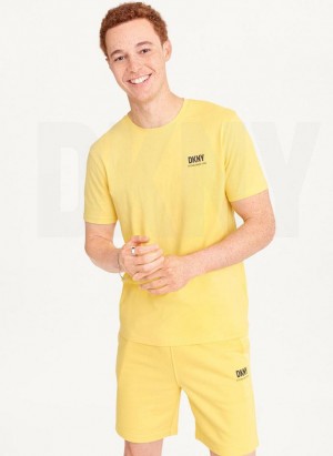 DKNY Left Chest Tişört Erkek Sarı | Turkey_D0734