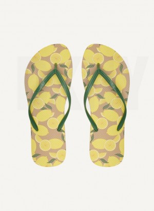 DKNY Lemon Parmak arası Terlik Erkek Limon | Turkey_D1098