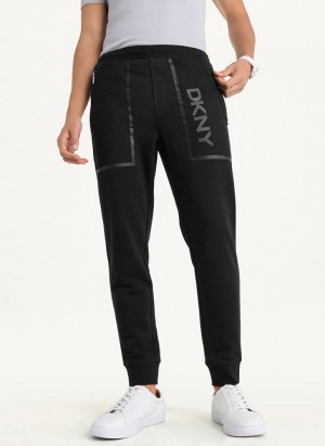 DKNY Mesh Pocket Logo Pantolon Erkek Siyah | Turkey_D1597