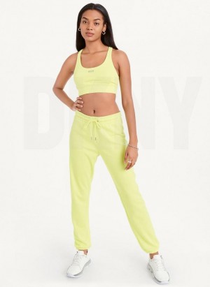 DKNY Metallic Logo Bralette Atlet Kadın Açık Yeşil | Turkey_D0198
