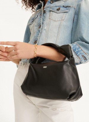 DKNY Mini Modernist Knot Tote Çanta Kadın Siyah | Turkey_D1591