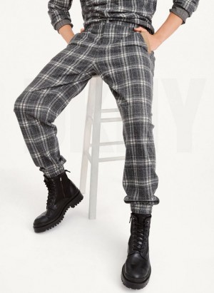 DKNY Naylon Trim Plaid Jogger Pantolon Erkek Renkli | Turkey_D0874