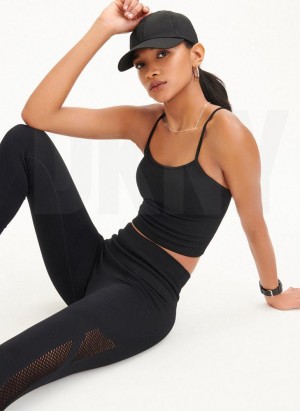 DKNY Rib Knit High Waisted Seamless Tayt Kadın Siyah | Turkey_D0523