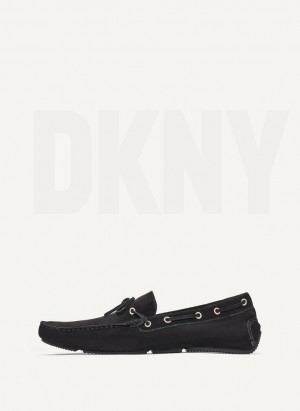 DKNY Süet Driver Moccasin Spor Ayakkabı Erkek Siyah | Turkey_D0647
