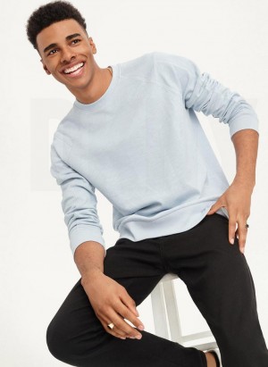 DKNY Slub French Terry Crewneck Tişörtü Erkek Mavi | Turkey_D1605