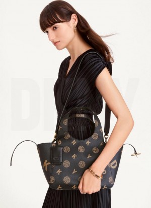 DKNY The Small Logo Effortless Tote Çanta Kadın Siyah | Turkey_D0589