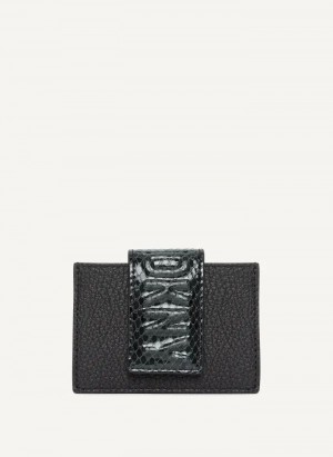 DKNY Uptown Deri Card Case Cüzdan Erkek Siyah | Turkey_D1404