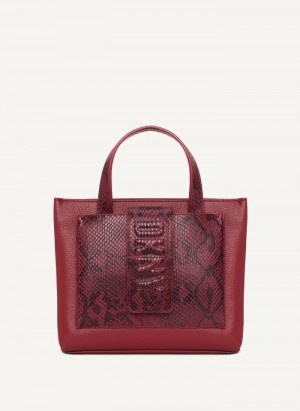 DKNY Uptown Exotic Deri Small Tote Çanta Kadın Kırmızı | Turkey_D0439