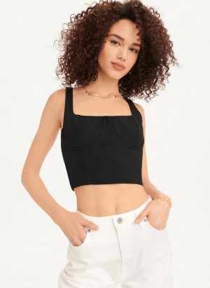 DKNY Wired Crop Atlet Kadın Siyah | Turkey_D0701